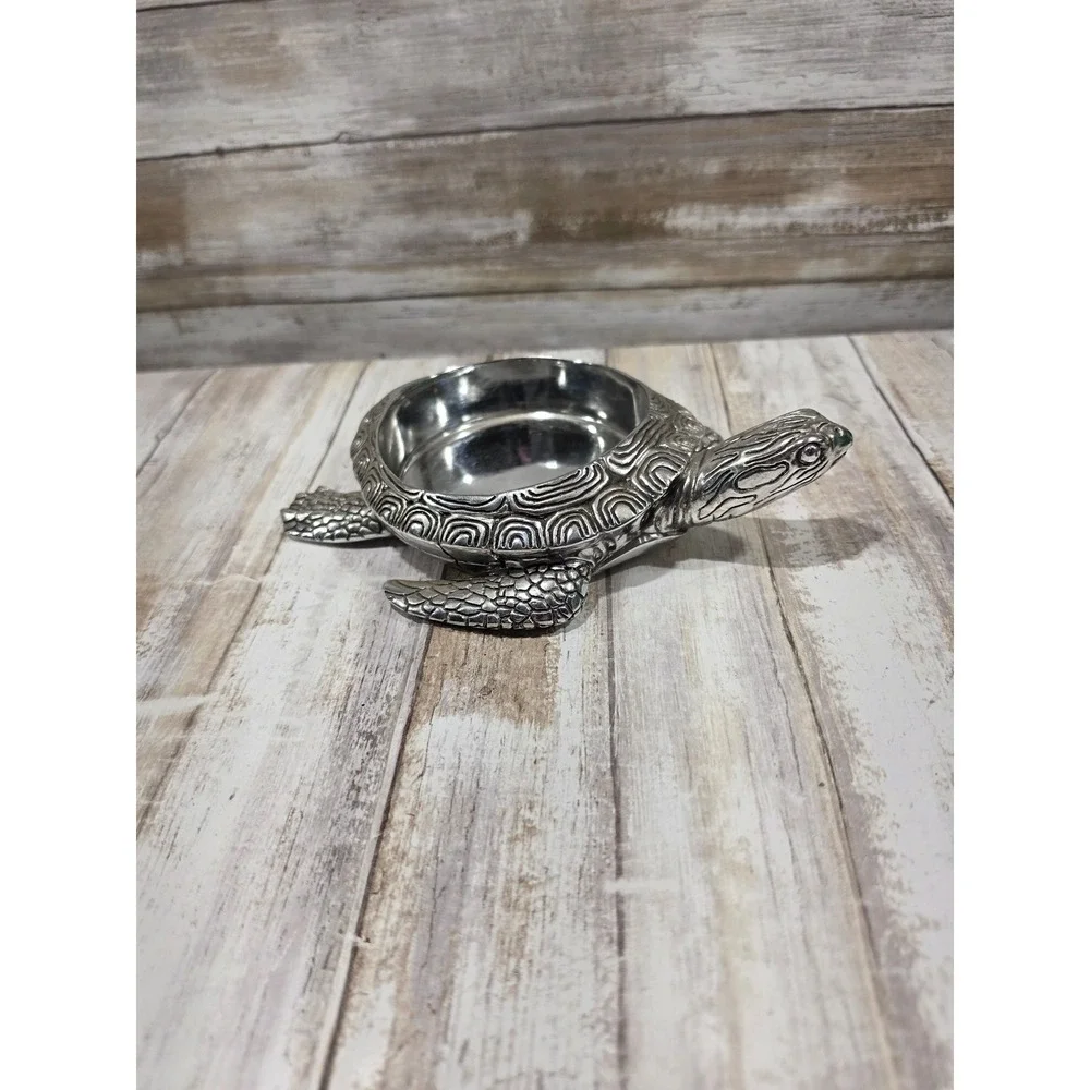 Yankee Candle Silver Metal‎ Turtle Jar Candle Holder Coastal Decor 1220031